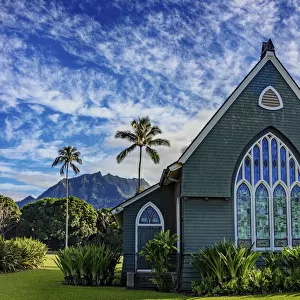 Historic Waioli Huiia Church in Hanalei in Kauai, Hawaii, USA