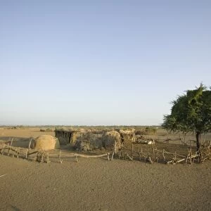 Homestead in village, Afar tribe, Awash Fontale, Ethiopia. (NGO Restrictions May Apply)