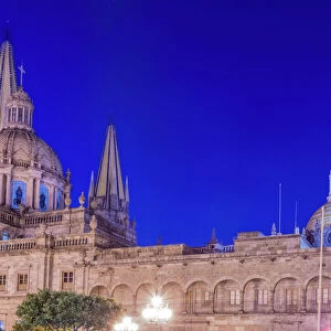 Mexio; Jalisco; Guadalajara, Guadalajara Cathedral at Twilight