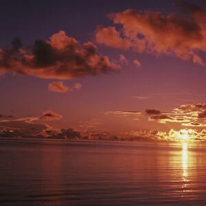 Micronesia, Palau, Koror, View of sea during sunset
