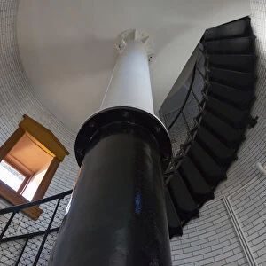 MN, Lake Superior North Shore, Split Rock Lighthouse; 1910, Light tower stairway