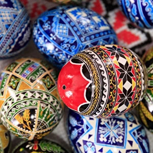 Romania. Bukovina, Moldovita, Renowned for painted eggs decorative for Easter holidays