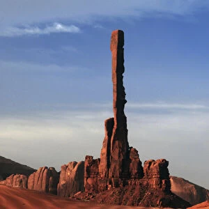 Totem pole, sand ripples, Monument Valley, Arizona, USA