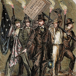 United States. Supporters of Stephen Douglas, candidate of the Democratic Party