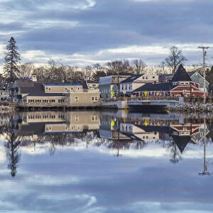 USA, Maine, Kennebunkport. Village reflection