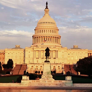 USA, Washington DC, Washington State Capitol building at dusk