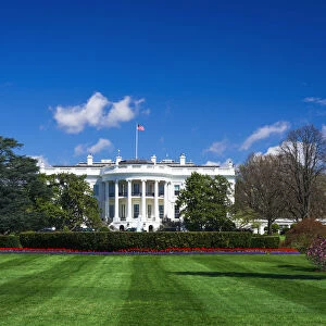 The White House and south lawn, Washington, DC USA