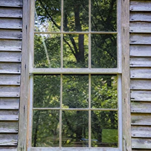 Window reflection, Mingus Mill in Great Smoky Mountains, Cherokee, North Carolina