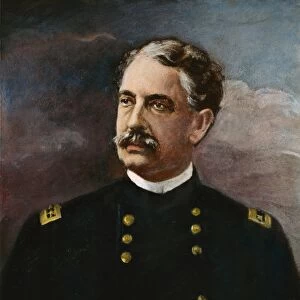 ABNER DOUBLEDAY (1819-1893). American army officer. Oil over a photograph, n. d