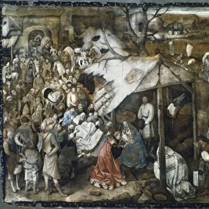 ADORATION OF THE MAGI. The Adoration of the Magi. Tempera on canvas, Pieter Bruegel the Elder