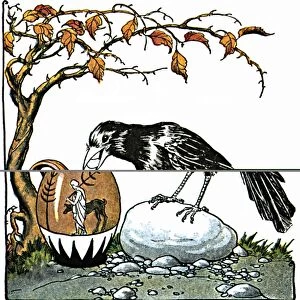 AESOP: CROW & PITCHER. Aesop: The Crow and the Pitcher