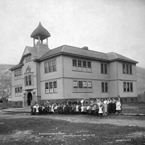 ALASKA: SKAGWAY, 1906. Public school at Skagway, Alaska. Photograph, 29 August 1906