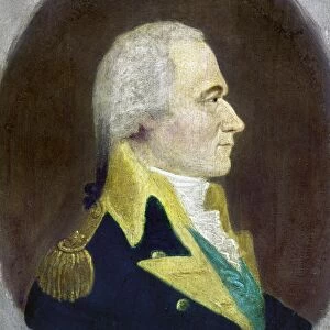 ALEXANDER HAMILTON (1755-1804). American politician. Oil on panel attributed to William J. Weaver, late 18th century