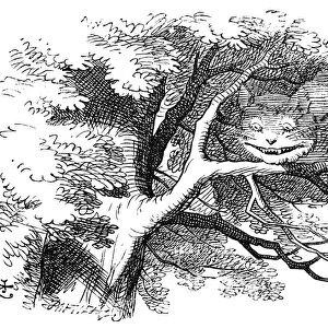 ALICE IN WONDERLAND, 1865. The Cheshire Cat. Illustration by John Tenniel from the first edition of Lewis Carrolls Alices Adventures in Wonderland, 1865