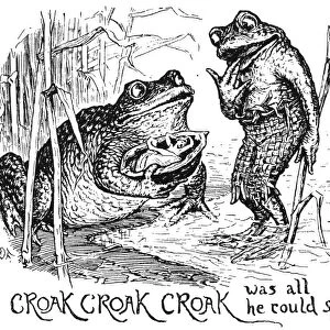 ANDERSEN: THUMBELINA. Croak, croak, croak was all he could say. Drawing, by Henry J