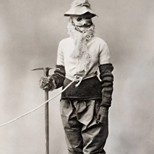 ANNIE SMITH PECK (1850-1935). American mountain climber photographed in gear, c1908