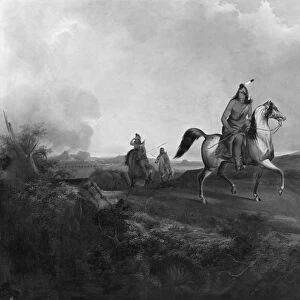 APACHE WARRIOR, 1846. Black Knife, an Apache warrior, riding on horseback in the
