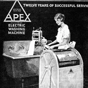 APEX WASHING MACHINE, 1920. Detail of an advertisement for Apex Electric Washing