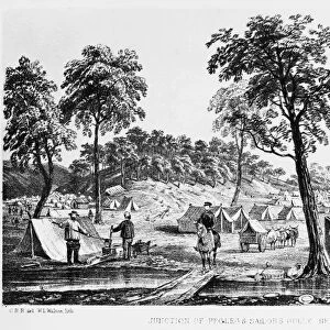 AUSTRALIA: GOLD RUSH, 1853. Prospectors washing gold at the Junction of Pegleg & Sailors Gully