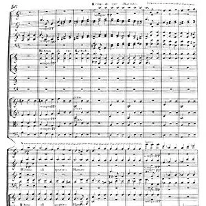 BEETHOVEN: SCHERZO. Page from the first published edition of Ludwig van Beethovens Symphony No