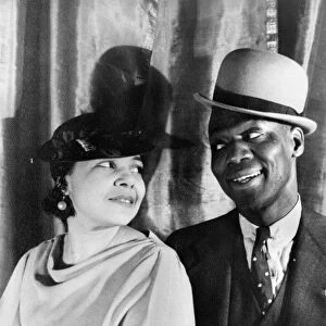 BILL BOJANGLES ROBINSON (1878-1949). American tap dancer. Photographed with his wife