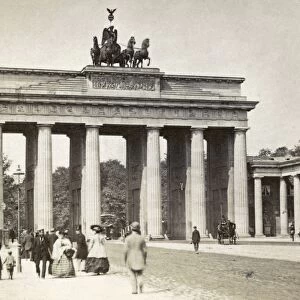 BRANDENBURG GATE. The Brandenberg Gate, Berlin, Prussia. Photographed 1868