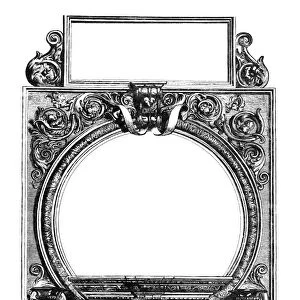 CARTOUCHE. Engraved cartouche, 19th century