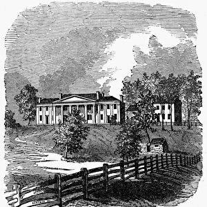 CENTRE COLLEGE, 1819. Centre College, Danville, Kentucky, chartered by the Kentucky legislature in 1819. Wood engraving, 1847