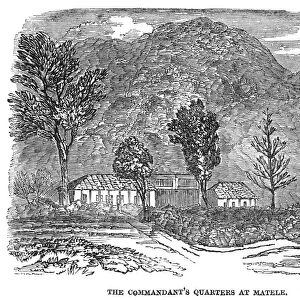 CEYLON: MATALE REBELLION. The British commandants quarters at Matale, Ceylon
