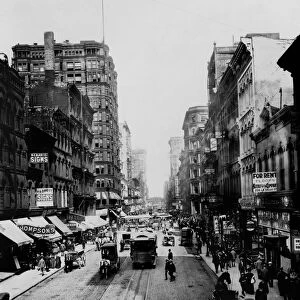CHICAGO: MADISON STREET. View down Madison Street in Chicago, Illinois. Photograph