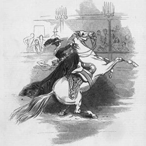 CIRCUS: EQUESTRIAN, 1845. An equestrienne performer at Astleys Royal Amphitheatre, London: wood engraving, English, 1845