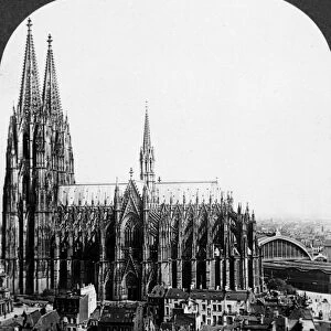 COLOGNE CATHEDRAL, c1900. Stereograph view of the German cathedral, c1900