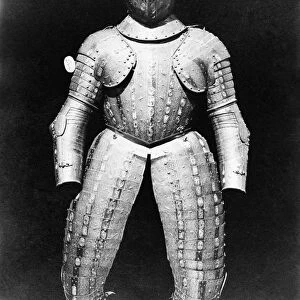 COLUMBUS: ARMOR. Armor belonging to Christopher Columbus. Photograph, c1870