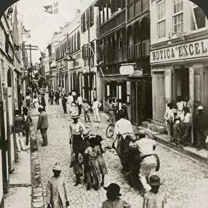 CURACAO: WILLEMSTAD, 1904. A commercial street in Willemstad on the Dutch Island of Curacao