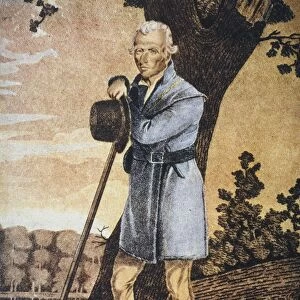 DANIEL BOONE (1734-1820). American pioneer. Engraving after painting, 1819, by Chester Harding