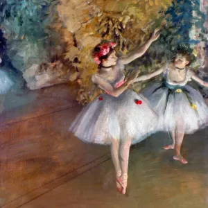 DEGAS: DANCERS, c1877. Two dancers on stage. Oil on canvas by Edgar Degas, c1877