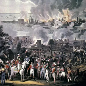 DENMARK: SEPTEMBER 1807. The burning of Copenhagen, September 1807, seen from the British lines