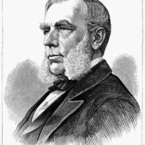 EDWIN DENISON MORGAN (1811-1883). American politician. Wood engraving, American, 1876, after a photograph