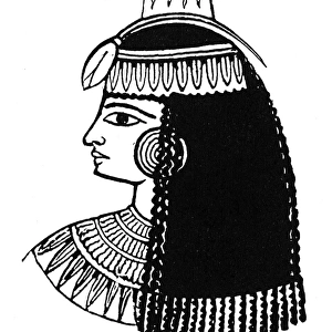 EGYPTIAN LADY, c1400 B. C. Lady with a cake of perfumed ointment on her head: drawing