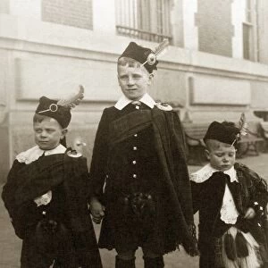ELLIS ISLAND: BOYS, c1910. Portrait of boys from Scotland at Ellis Island