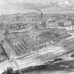 ENGLAND: BREWERY, 1862. Messrs. Allsopp and Sons pale-ale brewery at Burton-on-Trent. English newspaper engraving, 1862