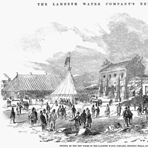 ENGLAND: WATERWORKS, 1852. Opening day at the Lambeth Water Companys new works at Seething Wells