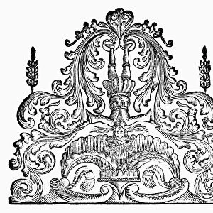 ENGRAVING: DECORATIVE CUT. Wood engraving, Italian, 18th century