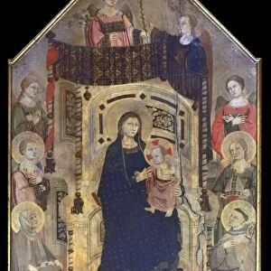 FIGLINE: MADONNA AND CHILD with Angels and Saints. Panel, 14th century