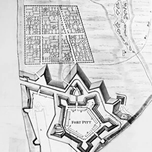 FORT PITT, 1761. English plan of Fort Pitt, built by the British on the site of Fort Duquesne, and what is now Pittsburgh, Pennsylvania