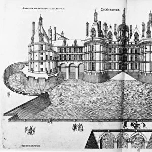 FRANCE: CHAMBORD. Elevation of the Chateau de Chambord in the Loire Valley, drawn