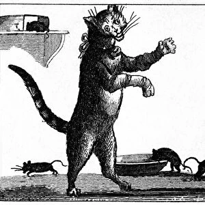 FRANKLIN: WAY TO WEALTH. Illustration of the Poor Richard saying, The cat in gloves catches no mice. Engraving from an 1807 British edition of Benjamin Franklins book of advice, Way to Wealth, originally published in 1758