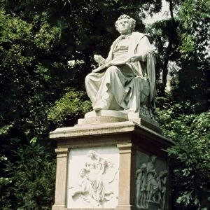 FRANZ SCHUBERT (1797-1828). Austrian composer. Monument in Vienna, Austria