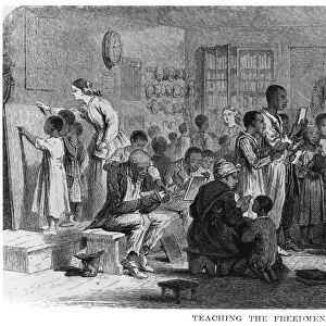 FREEDMENs SCHOOL, 1865. A freedmens school in Memphis, Tennessee. Wood engraving