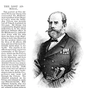GEORGE TRYON (1832-1893). British naval officer. Line engraving, 1893